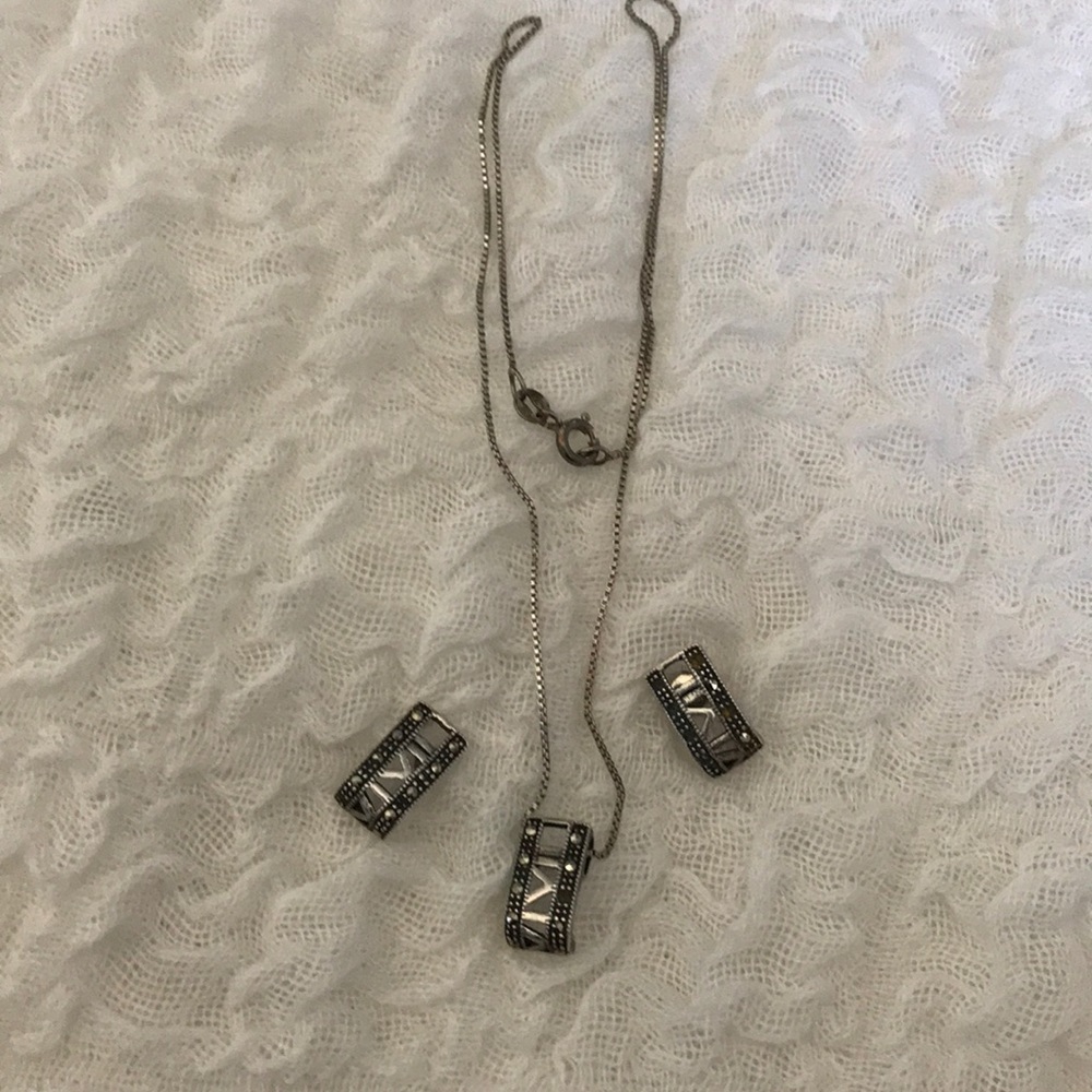 Marcasite necklace and earrings